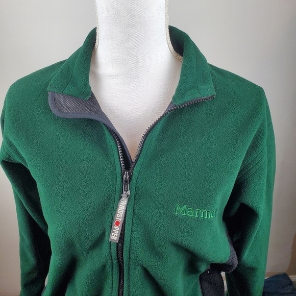 Marmot Women's Small Fleece Jacket Green Black - Picture 12 of 15
